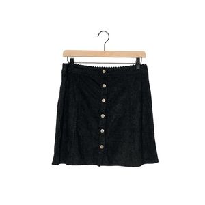 Francescas Mi Ami Black Faux Suede‎ Mini Skirt Large L